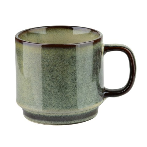 Komplet 4 Kubków na Stojaku EVIE 400 ml – Zestaw Bordowy i Oliwkowy