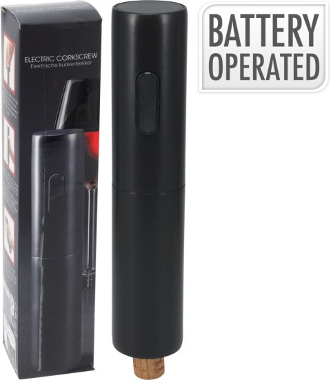 Nowoczesny Korkociąg Elektryczny Mondex – Bateryjny Otwieracz do Wina, Czarny Mat