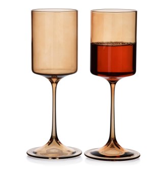 Komplet 4 Kieliszków ROMANE 300 ml – Bursztynowe Szkło Borokrzemowe, Miodowy Odcień