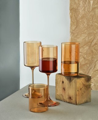 Komplet 4 Kieliszków ROMANE 300 ml – Bursztynowe Szkło Borokrzemowe, Miodowy Odcień