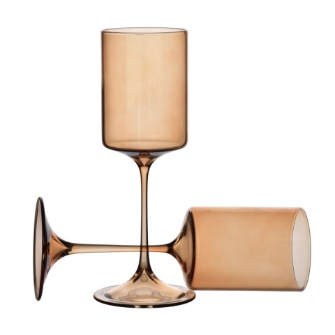 Komplet 4 Kieliszków ROMANE 300 ml – Bursztynowe Szkło Borokrzemowe, Miodowy Odcień