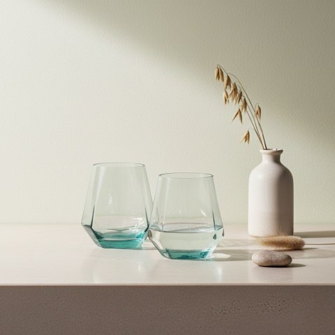 Komplet 2 Szklanek ADEL LIGHT 400 ml – Geometryczne Szkło, Nowoczesny Design
