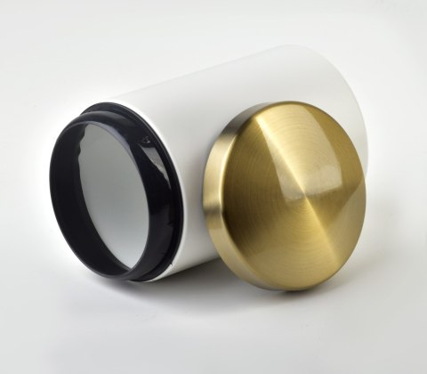 Pojemnik Stalowy DAMIEN 800 ml – Biały ze Złotą Pokrywą