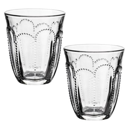 DAPHNE Komplet 4 Szklanek 340 ml – Tłoczone Szkło Sodowe