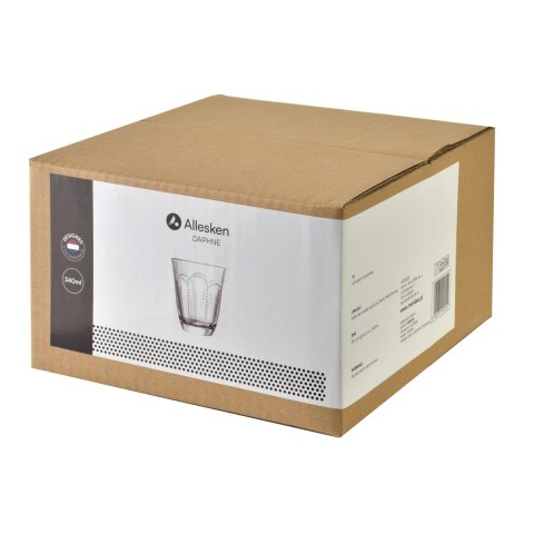 DAPHNE Komplet 4 Szklanek 340 ml – Tłoczone Szkło Sodowe