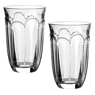 DAPHNE Komplet 4 Szklanek 450 ml – Wysokie, Tłoczone Szkło Sodowe