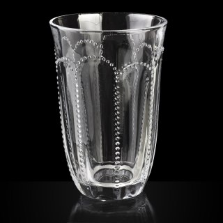 DAPHNE Komplet 4 Szklanek 450 ml – Wysokie, Tłoczone Szkło Sodowe