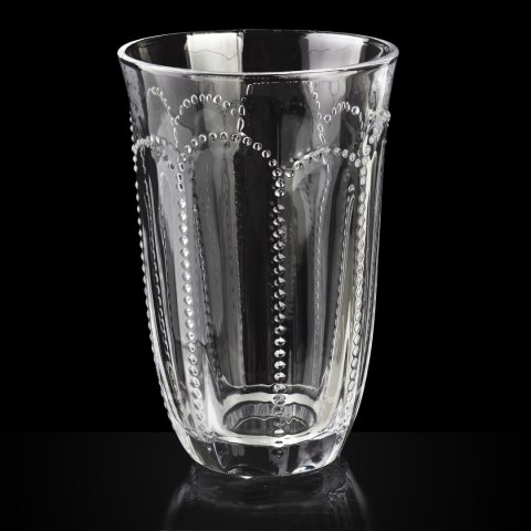 DAPHNE Komplet 4 Szklanek 450 ml – Wysokie, Tłoczone Szkło Sodowe