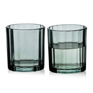 ELISE STRIPES Komplet 6 szklanek 300 ml – Zielone Szkło, Pionowe Paski