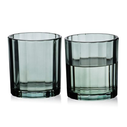 ELISE STRIPES Komplet 6 szklanek 300 ml – Zielone Szkło, Pionowe Paski