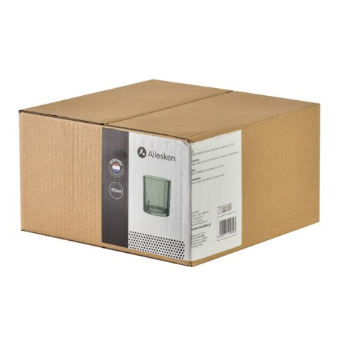 ELISE STRIPES Komplet 6 szklanek 300 ml – Zielone Szkło, Pionowe Paski