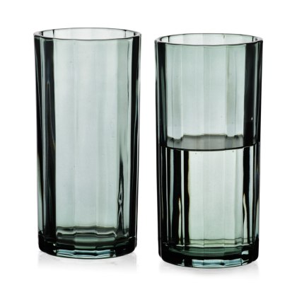 ELISE STRIPES Komplet 4 Szklanek Wysokich 360 ml – Zielone Szkło Sodowe