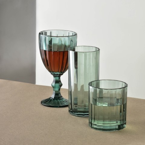 ELISE STRIPES Komplet 4 Szklanek Wysokich 360 ml – Zielone Szkło Sodowe