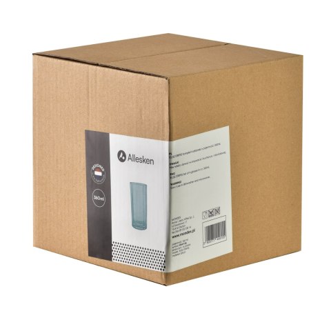 ELISE STRIPES Komplet 4 Szklanek Wysokich 360 ml – Zielone Szkło Sodowe