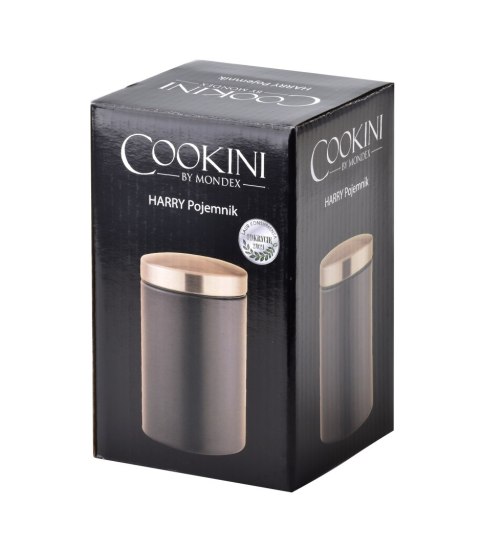 HARRY Pojemnik Kuchenny Stalowy 800 ml – Czarny Mat ze Złotą Pokrywką