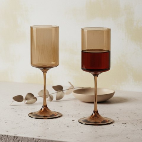 Komplet 4 Kieliszków ROMANE 300 ml – Bursztynowe Szkło Borokrzemowe, Miodowy Odcień