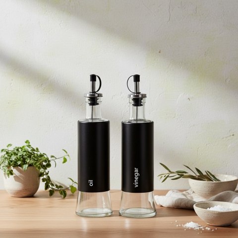 Komplet do oliwy i octu MODERN KITCHEN 300ml – Zestaw 2 szklanych butelek z dozownikiem