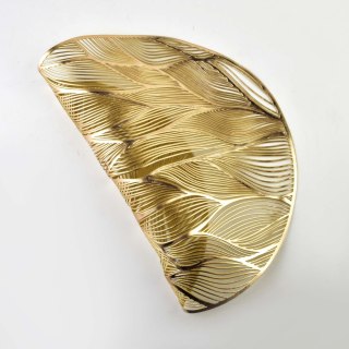 MANDY Mata Stołowa 38 cm – Złote Liście, Styl Nature Elegance