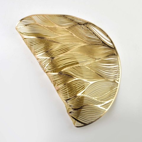 MANDY Mata Stołowa 38 cm – Złote Liście, Styl Nature Elegance