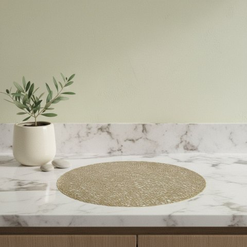 MANDY Mata Stołowa 38 cm – Złota/Srebrna Ażurowa Elegancja