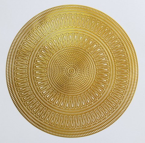 MANDY Mata Stołowa 38 cm – Złota Plecionka, Styl Modern