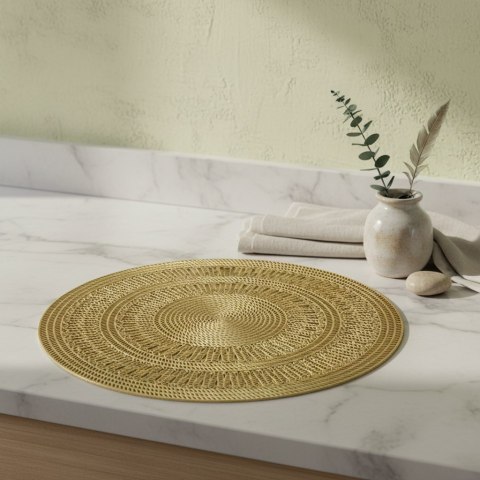 MANDY Mata Stołowa 38 cm – Złota Plecionka, Styl Modern