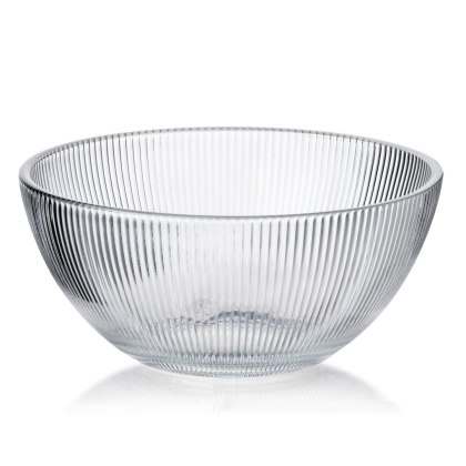 MODERN KITCHEN Miska Szklana 2 L – Prążkowane Szkło, 22,5 cm