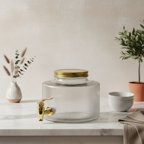 MODERN KITCHEN Słój z kranikiem 2 L – Szklany Dyspenser do Napojów