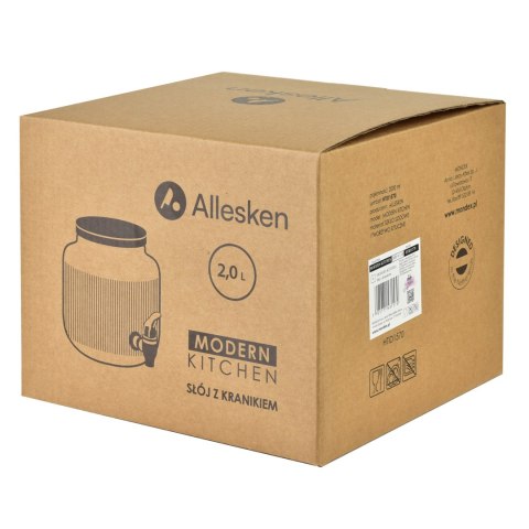MODERN KITCHEN Słój z kranikiem 2 L – Szklany Dyspenser do Napojów