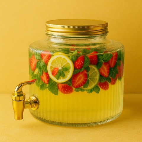 MODERN KITCHEN Słój z kranikiem 2 L – Szklany Dyspenser do Napojów