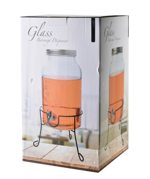 MODERN KITCHEN Słój z kranikiem 6 L na stelażu – Allesken, Kryształowy