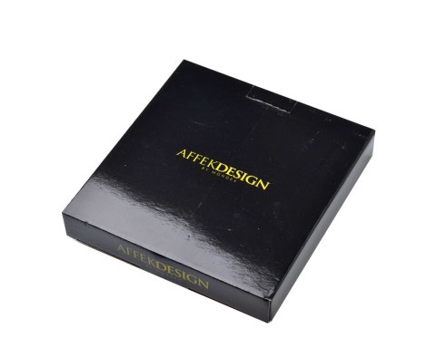 RALPH BLACK Komplet 2 talerzy deserowych 24,5x21 cm – Czarna Porcelana, Heksagon