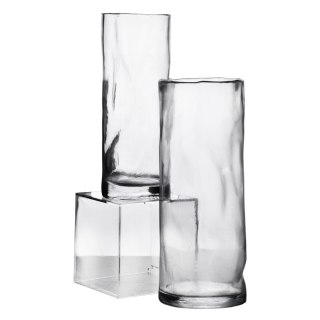 Wazon szklany SERENITE 11x11x29,5 cm – Mondex, Organiczna Struktura