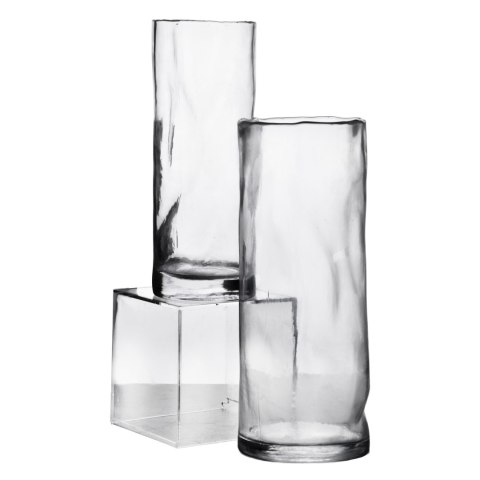Wazon szklany SERENITE 11x11x29,5 cm – Mondex, Organiczna Struktura
