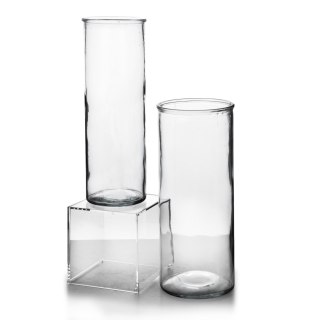 Wazon szklany SERENITE 12x12x30 cm – Mondex, Transparentny, Klasyczny