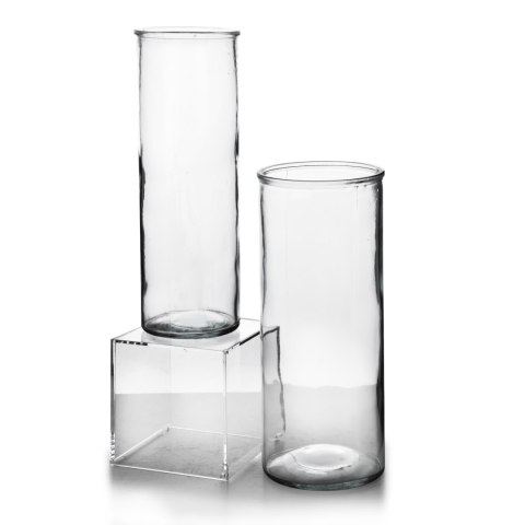 Wazon szklany SERENITE 12x12x30 cm – Mondex, Transparentny, Klasyczny