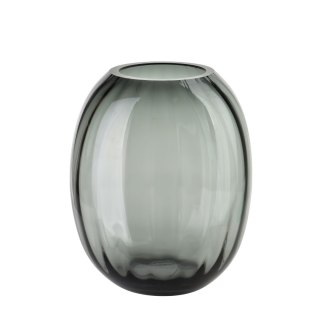 Wazon szklany SERENITE 14x14x20 cm – Mondex, Szary, Prążkowany