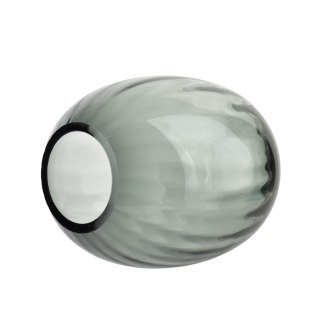 Wazon szklany SERENITE 14x14x20 cm – Mondex, Szary, Prążkowany