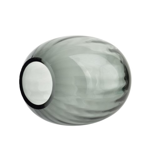 Wazon szklany SERENITE 14x14x20 cm – Mondex, Szary, Prążkowany