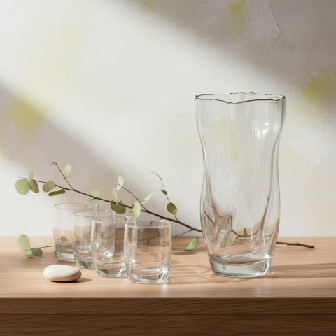 Wazon szklany SERENITE 15x13x28 cm – Mondex, Organiczny Kształt, Transparentny