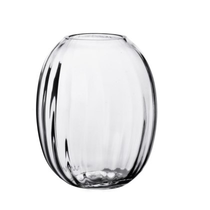 Wazon szklany SERENITE 16x20 cm MONDEX – Transparentny, Prążkowany