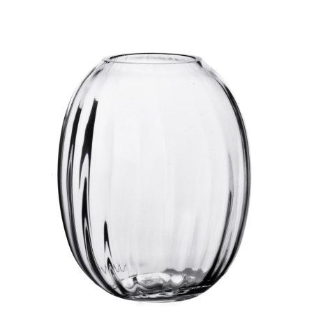 Wazon szklany SERENITE 16x20 cm MONDEX – Transparentny, Prążkowany