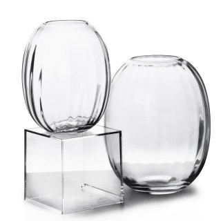 Wazon szklany SERENITE 16x20 cm MONDEX – Transparentny, Prążkowany