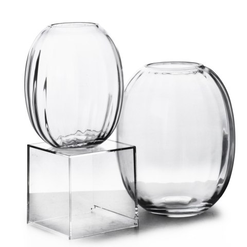 Wazon szklany SERENITE 16x20 cm MONDEX – Transparentny, Prążkowany