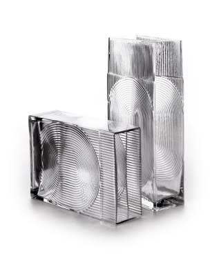 Wazon szklany SERENITE 16x7x23,5 cm – Mondex, Transparentna Geometria