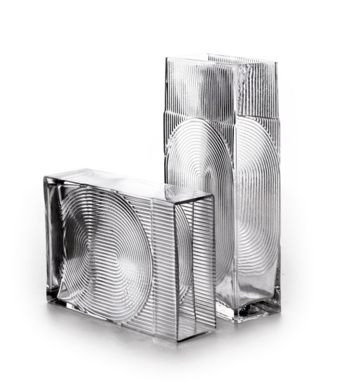 Wazon szklany SERENITE 16x7x23,5 cm – Mondex, Transparentna Geometria