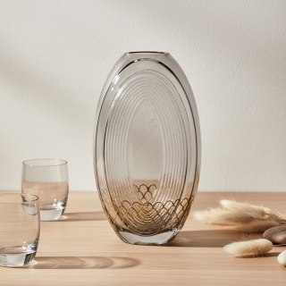 Wazon szklany SERENITE 16x9x26 cm – Mondex, Dymiony, Złote Łuski