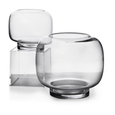 Wazon szklany SERENITE 20x14x21 cm – Mondex, Pękata forma, Modern Organic