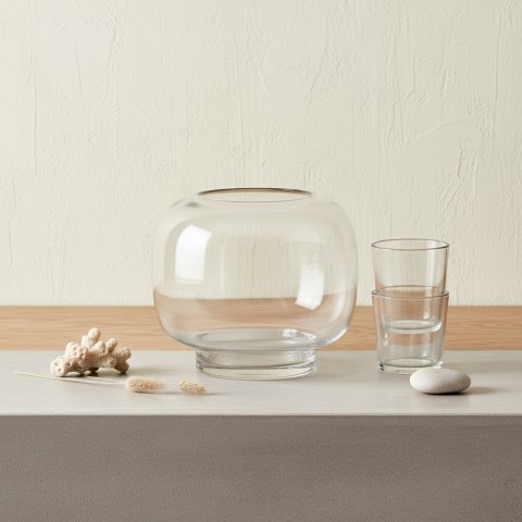 Wazon szklany SERENITE 20x14x21 cm – Mondex, Pękata forma, Modern Organic