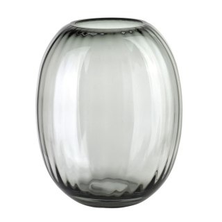 Wazon szklany SERENITE 20x20x25,5 cm – Mondex, Szary, Prążkowany
